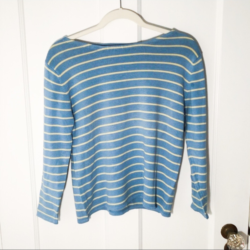 ⚡️J McLaughlin Striped Sweater Blue + Green Size S